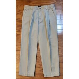 Dockers Pants Mens Khaki Relaxed Fit Pleated Size W36xL28